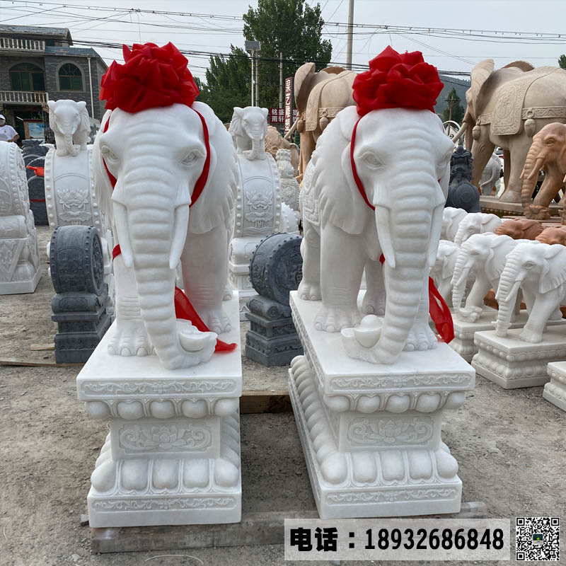 汉白玉石雕大象批发价格,石雕大象雕刻厂家,大象石雕图片大全